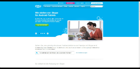 Skype Startseite